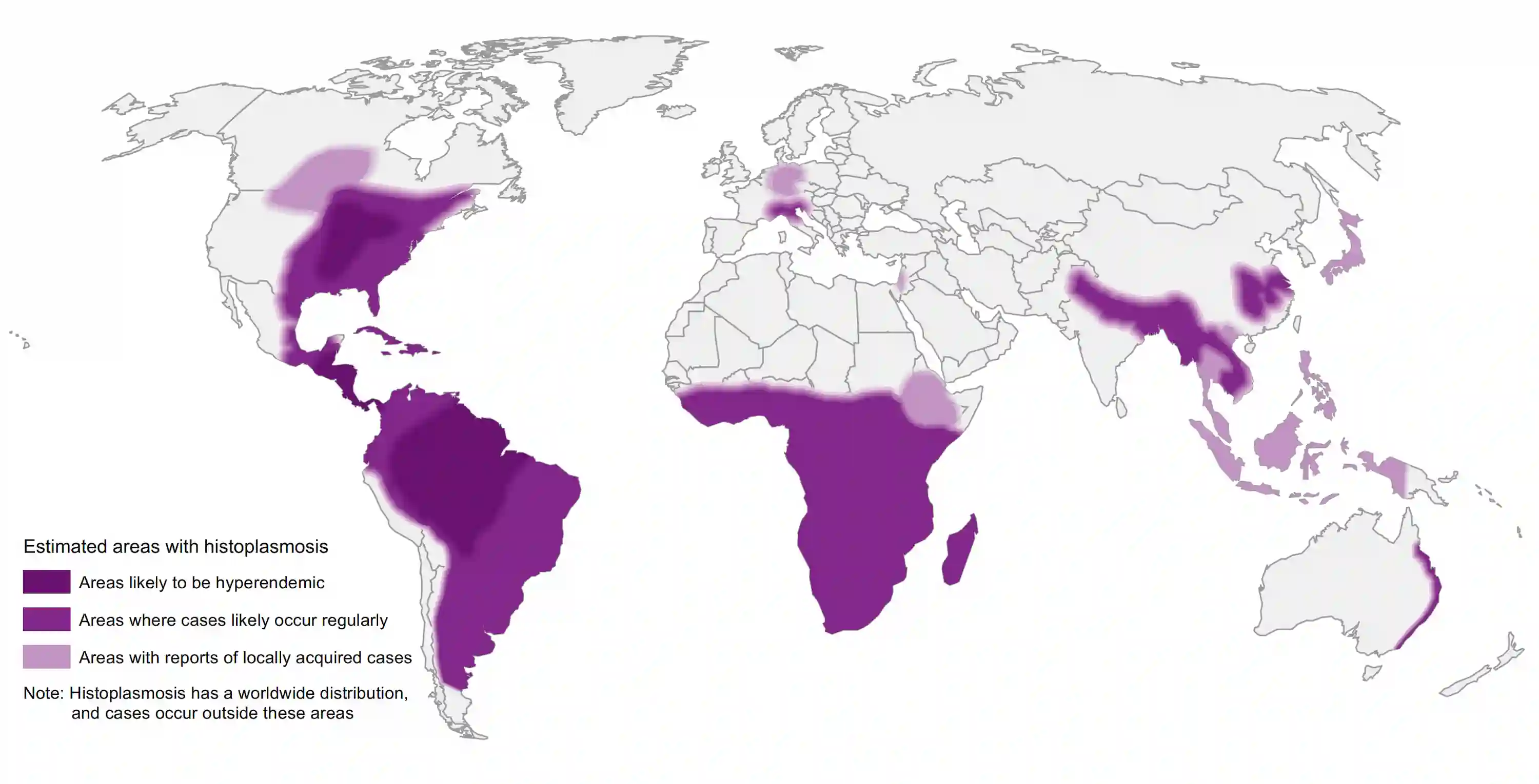 World Map Estimating Histoplasmosis Distribution